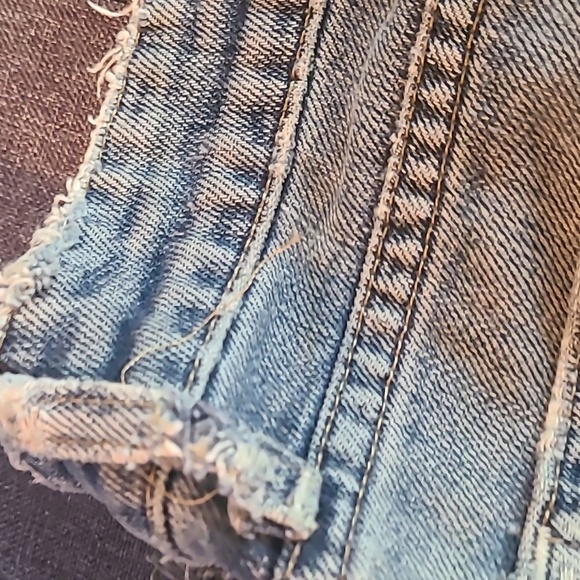 Paige Laurel Canyon denim vintage Y2K homemade cut-off shorts, size 24 - Picture 6 of 7